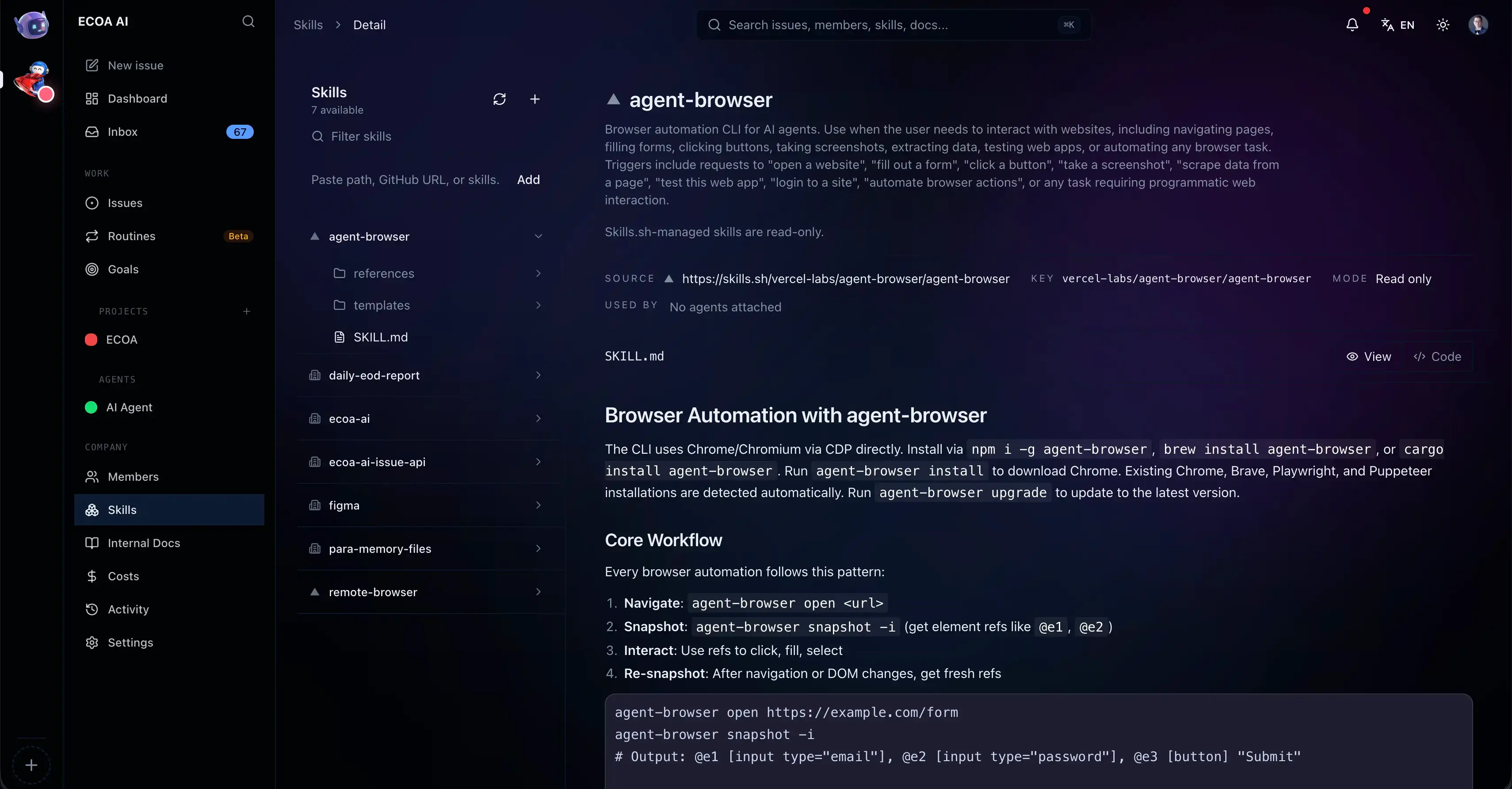 ECOA AI Skills and Tools