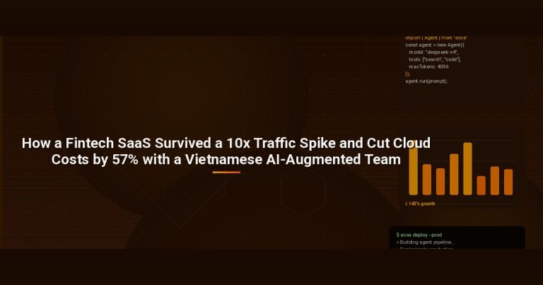 How a Fintech SaaS Survived a 10x Traffic Spike and Cut Cloud Costs by 57% with a Vietnamese AI-Augmented Team