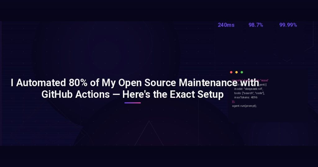 I Automated 80% of My Open Source Maintenance with GitHub Actions — Here’s the Exact Setup