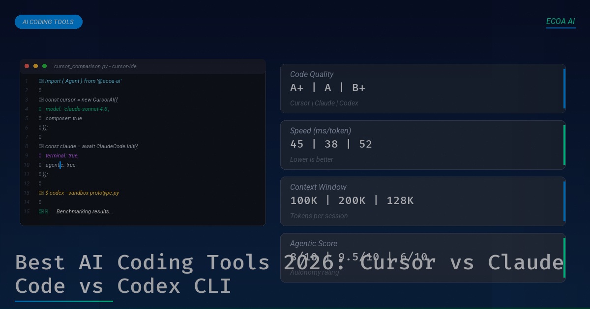 Best AI Coding Tools 2026: Cursor vs Claude Code vs Codex CLI - ECOA AI