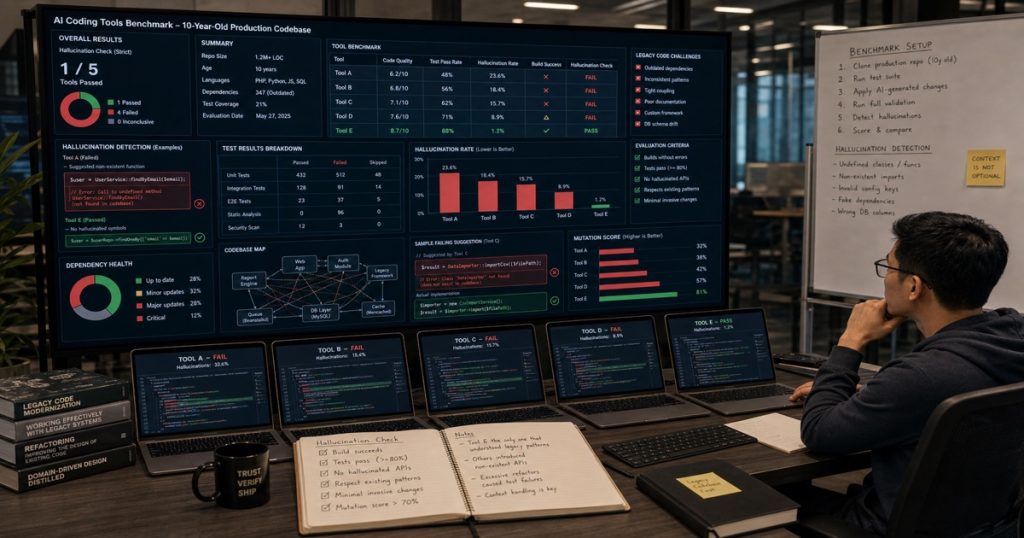 I Benchmarked 5 AI Coding Tools on a 10-Year-Old Production Codebase — Only 1 Passed the Hallucination Check